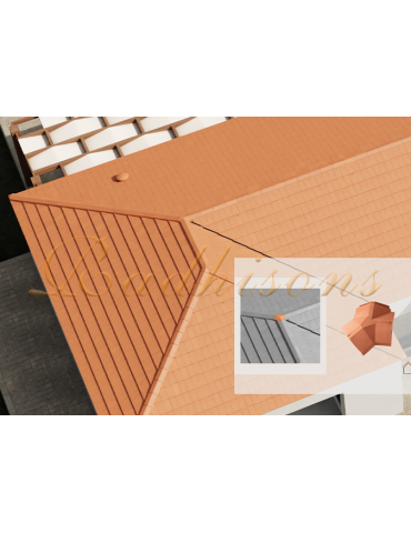 Rencontre 3 voies PL1 en (L) argile PLASMA ROUGE NATURELLE