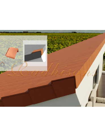 Tuile de rive monopente V1 droite argile PLASMA (27x16)cm ROUGE NATURELLE