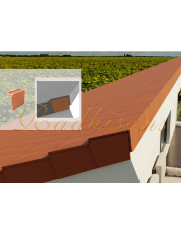 Rive monopente V1 droite argile PLASMA (25x14)cm ROUGE NATURELLE