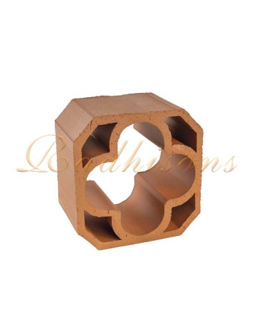 Claustra terre cuite (17x17)cm intérieur fleur 05 trous rouge