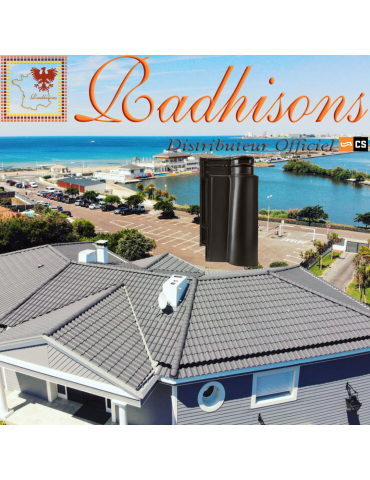 Tuile Portuguaise argile émaillée TECNO 46x25,7cm (1°choix) TITANIUM