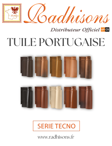 Tuile Portugaise argile TECNO 46x25,7cm (1°choix) ROUGE RUSTIQUE