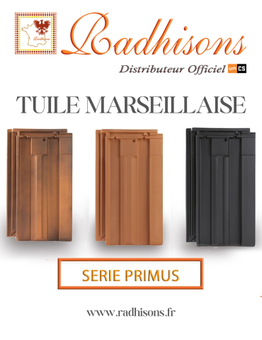 Tuile Marseillaise argile PRIMUS 45x26cm (1°choix) NATURELLE RUSTIQUE