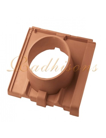 Tuile avec ouverture Ø 250mm argile DOMUS (49x44)cm ROUGE NATURELLE