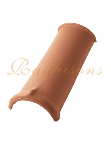 Faîtière argile milieu étroite ronde (43x20)cm Portugaise ROUGE NATURELLE