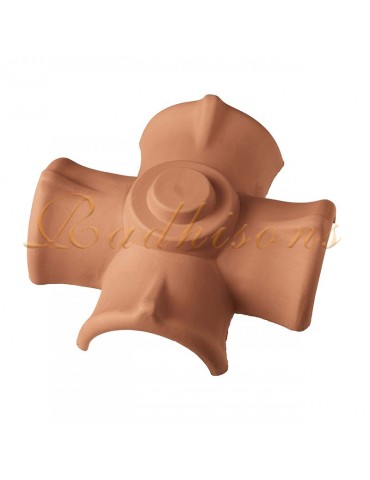 Rencontre 4 voies plate Portugaise argile ROUGE NATURELLE