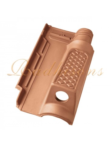 Tuile passe tuyau argile F2/F3+ (46x26)cm ROUGE NATURELLE