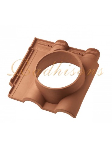 Tuile avec ouverture Ø 250mm argile TECNO (47x46)cm ROUGE NATURELLE