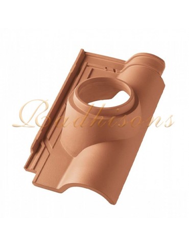 Tuile support cheminée Ø125mm argile GLOBAL(46x26)cm ROUGE NATURELLE