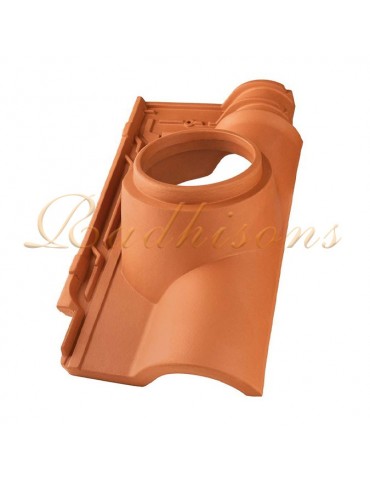 Tuile support cheminée Ø125mm argile SIRIUS (46x26)cm ROUGE NATURELLE