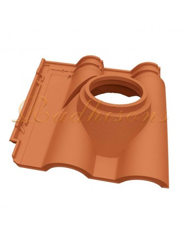 Tuile support cheminée Ø150mm argile SIRIUS(46x46)cm ROUGE NATURELLE