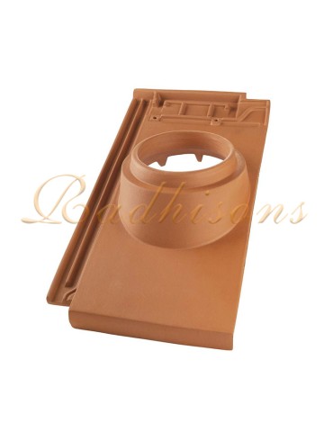 Tuile support cheminée Ø125mm argile PLASMA (48x25)cm ROUGE NATURELLE