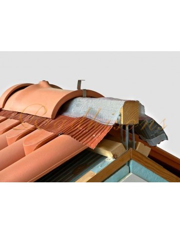 Faîtière argile milieu ronde (43x23)cm Portugaise ROUGE NATURELLE