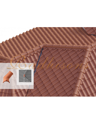 Faîtière argile droite milieu ronde TECNO (51x23)cm  ROUGE NATURELLE