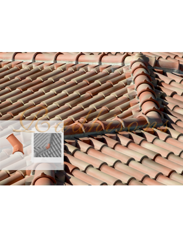 Faîtière argile gauche milieu ronde TECNO (51x23)cm  ROUGE NATURELLE