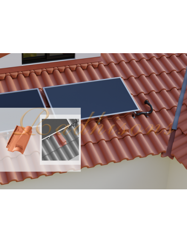 Tuile chatière et chemin de marche argile GLOBAL ROUGE NATURELLE