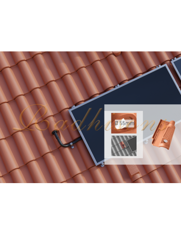 Tuile passe tuyau argile F2/F3+ (46x26)cm ROUGE NATURELLE