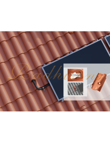 Tuile passe tuyau argile TECNO (46x26)cm ROUGE NATURELLE