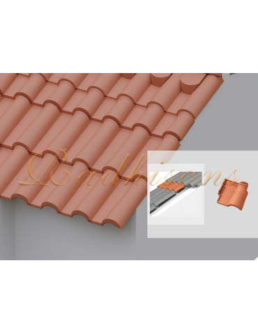 Tuile 1/2 pureau argile TECNO (26x26)cm ROUGE NATURELLE