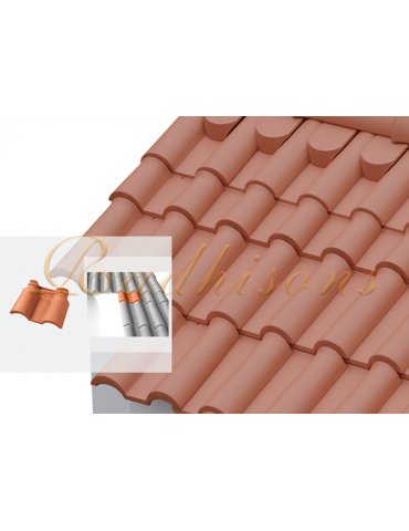 Double Tuile 1/2 pureau argile TECNO (26x35)cm ROUGE NATURELLE