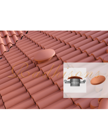 Chapeau pour tuile avec ouverture Ø 250mm argile TECNO ROUGE NATURELLE