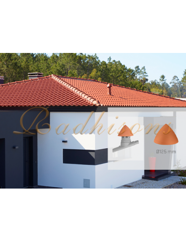 Chapeau de cheminée A Ø 125mm argile ROUGE NATURELLE