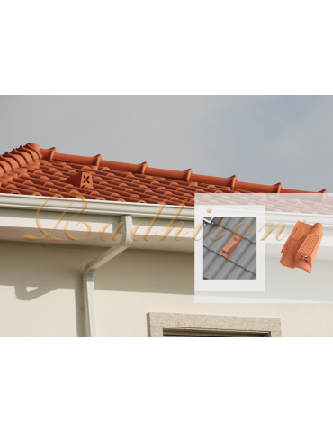 Tuile châtière et chemin de marche argile F2/F3+ (46x26)cm ROUGE NATURELLE