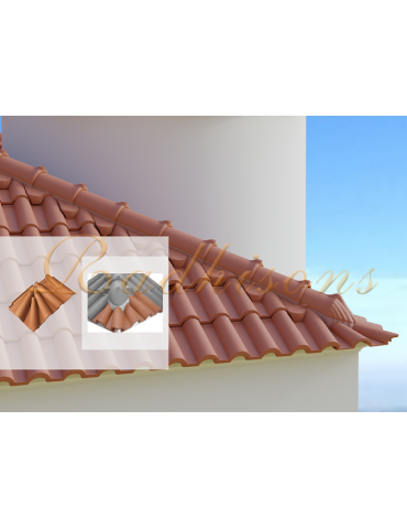 Coin d'égout 4 pièces argile F2/F3+(tuile double incluse) ROUGE NATURELLE