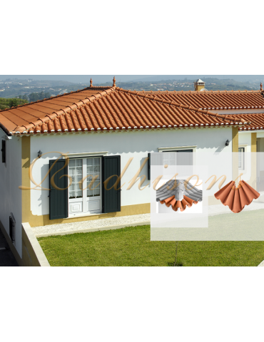 Coin d'égout en finition arabe 40 (11 pièces) argile ROUGE NATURELLE