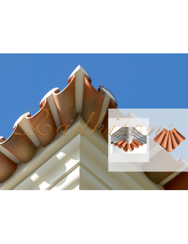 Coin d'égout en finition arabe 40 (08 pièces) argile ROUGE NATURELLE