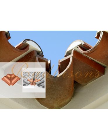 Coin d'égout rentrant finition arabe 40 (05pièces) GLOBAL argile ROUGE NATURELLE