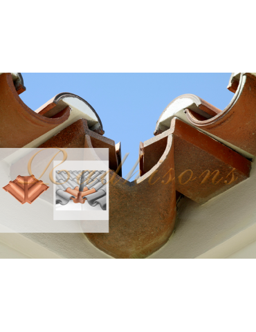 Coin d'égout rentrant finition arabe 40 (05pièces) TECNO argile ROUGE NATURELLE