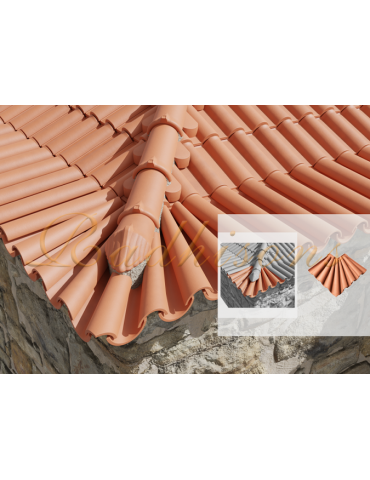 Coin d'égout en finition arabe 65 (11 pièces) argile ROUGE NATURELLE