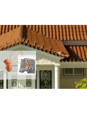 About d'arêtier d'égout gauche Portugaise argile ROUGE NATURELLE