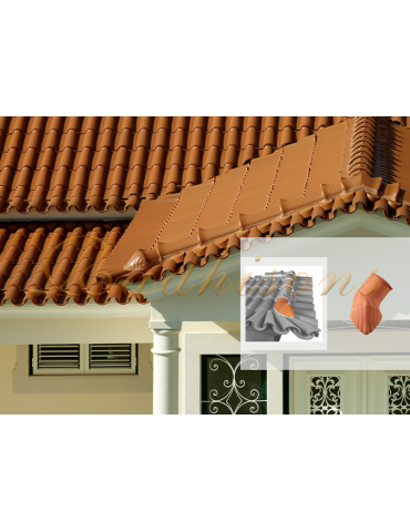 About d'arêtier d'égout droit Portugaise argile ROUGE NATURELLE