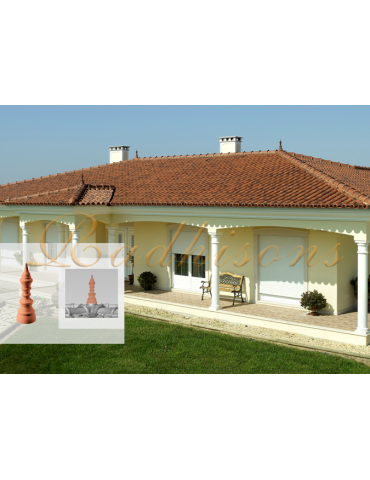 Pièce Décorative pour toiture forme Poinçon fin argile ROUGE NATURELLE