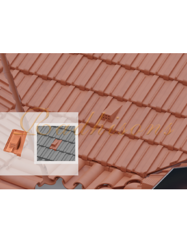 Tuile châtière et chemin de marche argile DOMUS (43x26) cm ROUGE NATURELLE