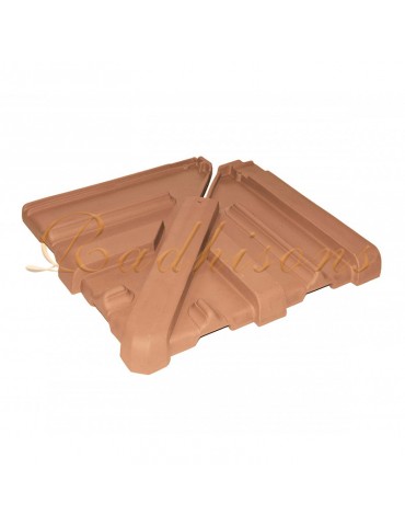 Coin d'égout 3 pièces argile DOMUS ROUGE NATURELLE