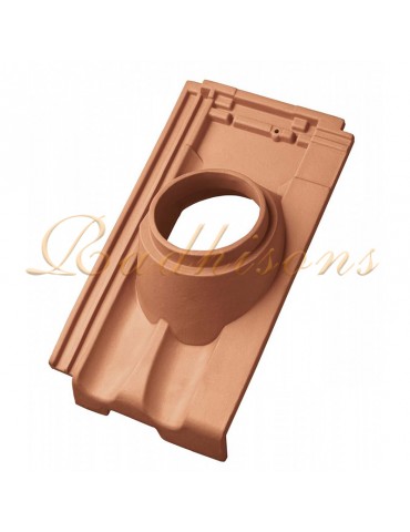 Tuile support cheminée Ø125mm argile D3+ (45x27)cm ROUGE NATURELLE