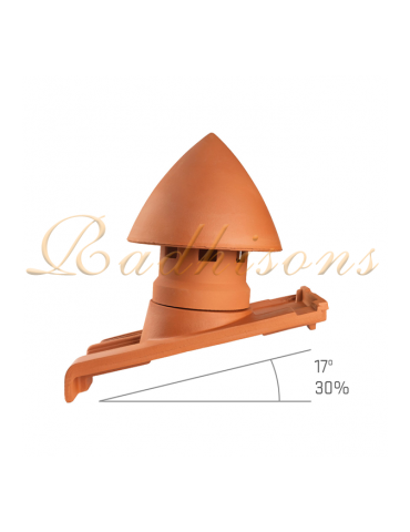 Tuile support cheminée Ø150mm argile DOMUS (43x48) cm ROUGE NATURELLE