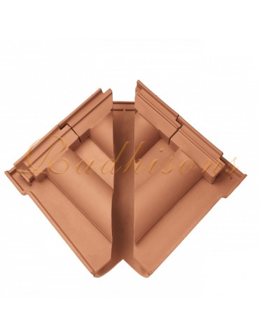 Coin d'égout rentrant finition arabe 40 (09 pièces) Marseillaise argile ROUGE NATURELLE