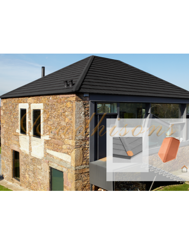 About d'arêtier PL1 argile plate PLASMA (44x27) cm ROUGE NATUREL