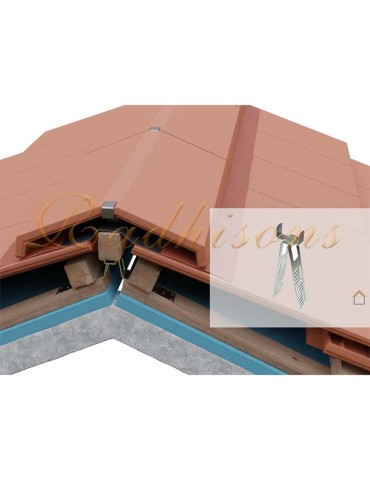 Support fixation de faîtage, arêtier pour tuile en argile acier inox
