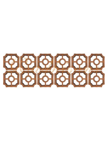 Claustra terre cuite (17x17)cm intérieur rond 05 trous rouge
