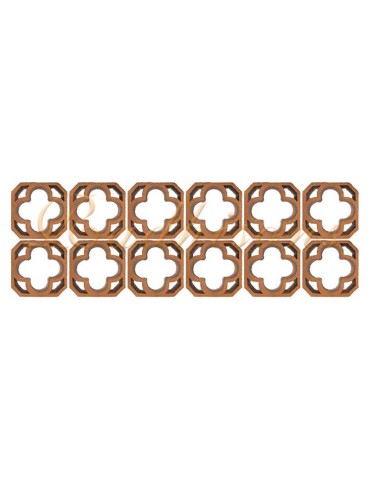 Claustra terre cuite (17x17)cm intérieur fleur 05 trous rouge