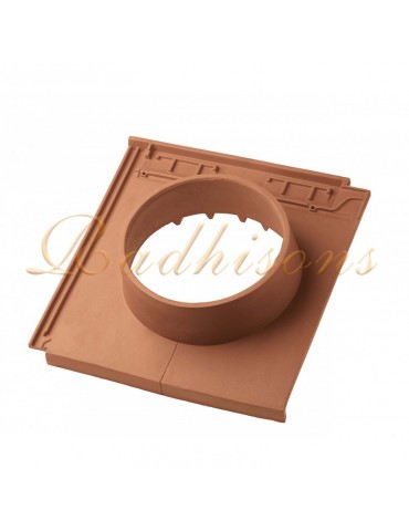 Tuile avec ouverture Ø 250mm argile PLASMA (48x46)cm ROUGE NATURELLE