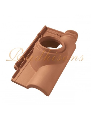 Tuile support cheminée Ø125mm argile TECNO (46x26)cm ROUGE NATURELLE