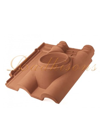 Tuile support cheminée Ø150mm argile TECNO (46x46)cm ROUGE NATURELLE