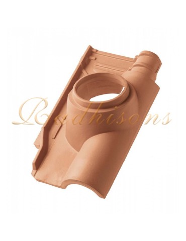 Tuile support cheminée Ø125mm argile F2/F3+ (46x26)cm ROUGE NATURELLE