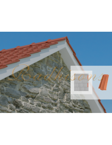 Demi Tuile droite argile PRIMUS (45x16)cm ROUGE NATURELLE